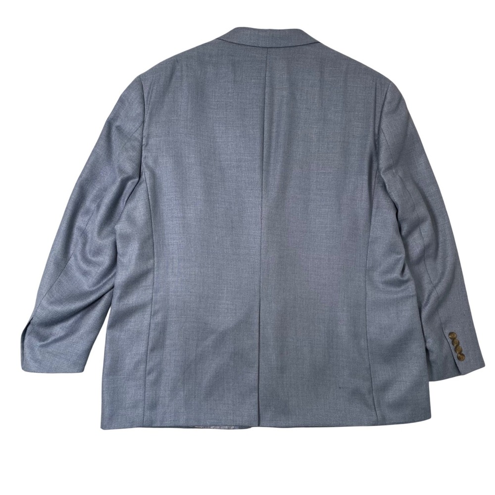 Chaps Sports Coat Blazer Mens 50R Light Blue Paisley Lining Linen Blend Preppy - Picture 2 of 10